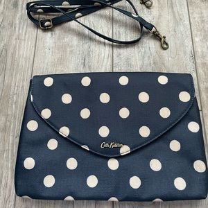 Cath Kidston Navy Polka Dot Crossbody Bag 	
Button Spot Embossed Envelope Clutch